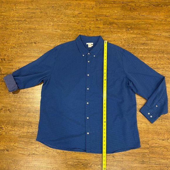Carbon 2 Cobalt Blue Colorful Polka Dot Pointillism Button Down Shirt Men's 2XL - Picture 9 of 11
